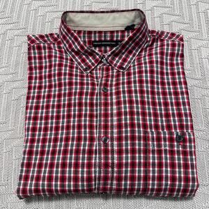 French Connection red plaid button down